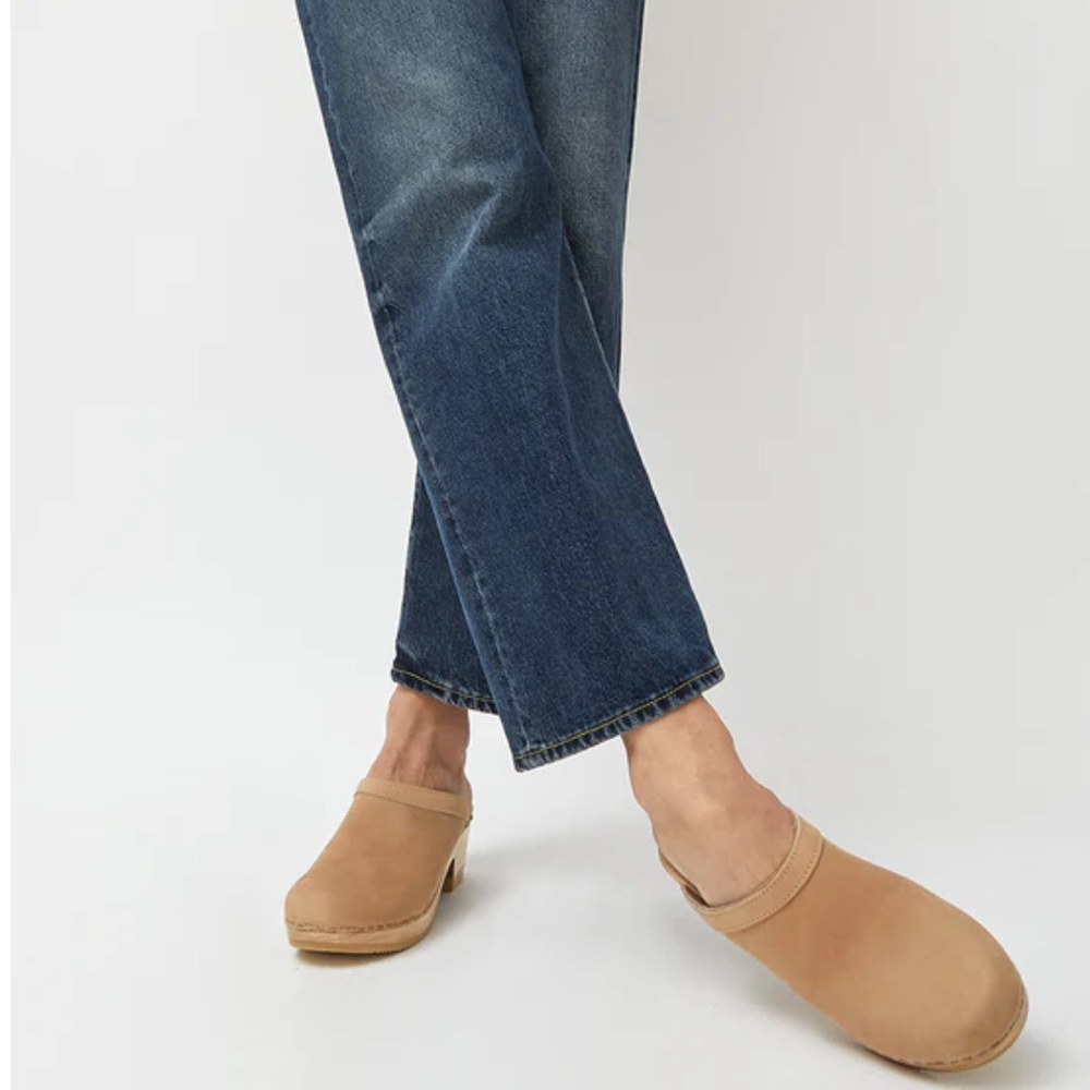 No.6 Old School Clog on Mid Heel in Bone